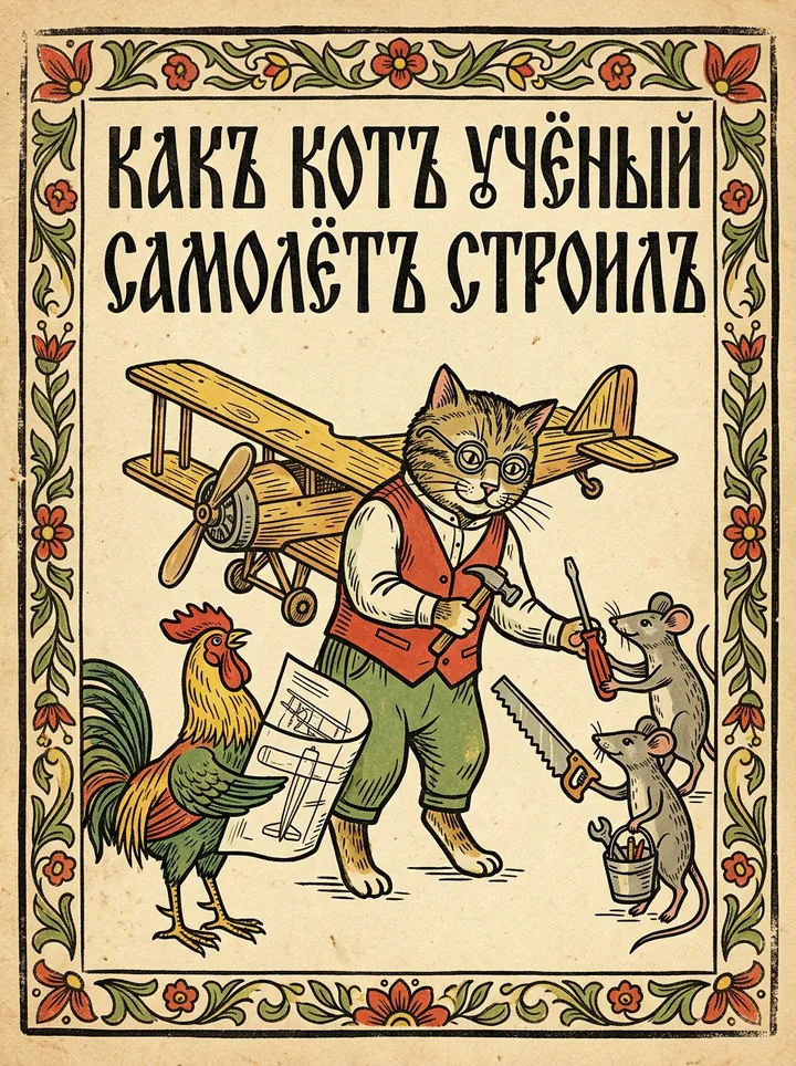 Лубок: как кот учёный самолёт строил